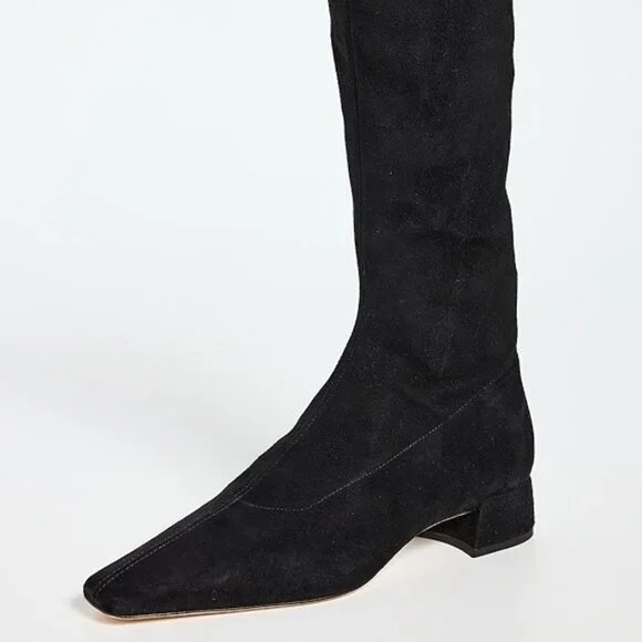 Raven Knee High Boot (Women) Stretch Suede Black Size 9 - Picture 4 of 12